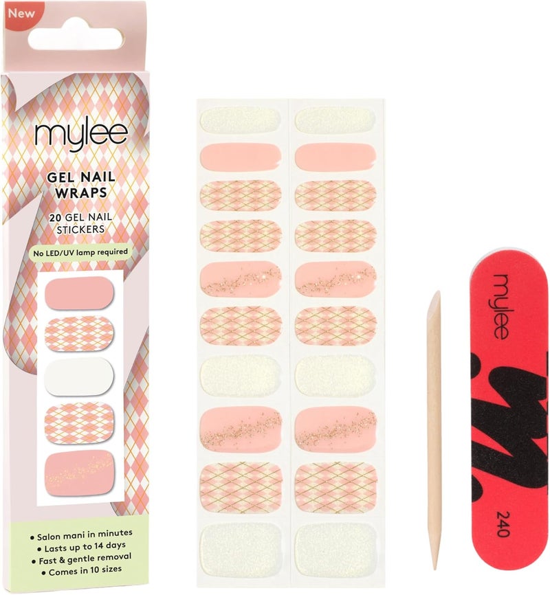 Mylee Gel Nail Wraps Fetch in Session Collection 10 PreCured Gel Stickers No Lamp Needed ChipResistant Glossy Finish Long Lasting Easy to Apply AutumnWinter 2025