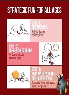 Exploding Kittens Exploding Kittens Original Edition - Hilarious Card Game for Family - Party Game for Ages 7 and Up - 56 Cards - 2-5 Players - 15 Minutes of Play  - Image 3