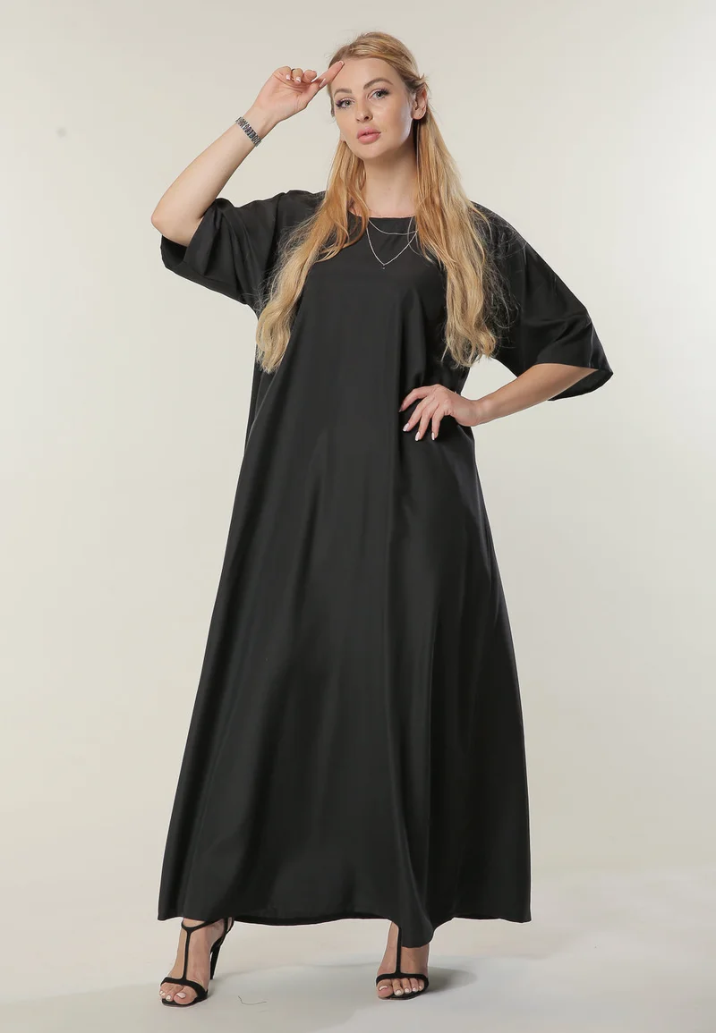 Moistreet Crew Neck Casual Abaya