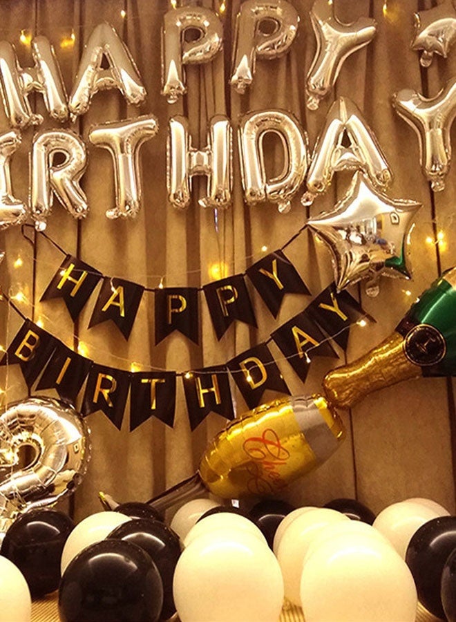 25 قطعة ديكور عيد ميلاد حفلة بالون نفخ مجموعة الفضة - Image 5