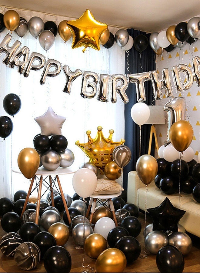 25 قطعة ديكور عيد ميلاد حفلة بالون نفخ مجموعة الفضة - Image 2