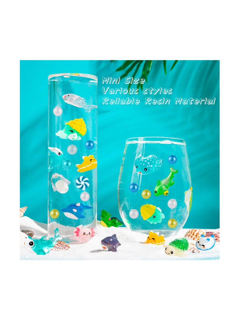 Excefore 30Pcs Ocean Themed Mini Resin Animals Figures, Tiny Resin Animals for Fish Tank, Micro Landscape Aquarium, Birthday Party and Sea Animals Themed Party  - Image 3