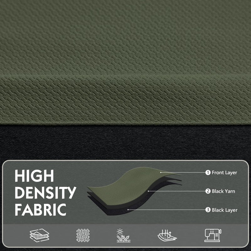 FMFUNCTEX 100% Blackout Curtains for Bedroom, Olive Green Curtains 84 Inches Long Textured Thermal Insulated Curtains for Living Room Drapes, Black Out Drapery Grommet Room Darkening 2 Panels - Image 5