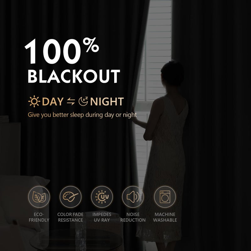FMFUNCTEX 100% Blackout Curtains for Bedroom, Olive Green Curtains 84 Inches Long Textured Thermal Insulated Curtains for Living Room Drapes, Black Out Drapery Grommet Room Darkening 2 Panels - Image 2