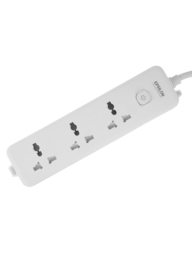 Epsilon Epsilon 3 way Extension Socket- EPSES1392/ Equipped with 750-Degree Fire Proof Temperature and Child Safety Shutter/ 3 m Cord  - Image 2