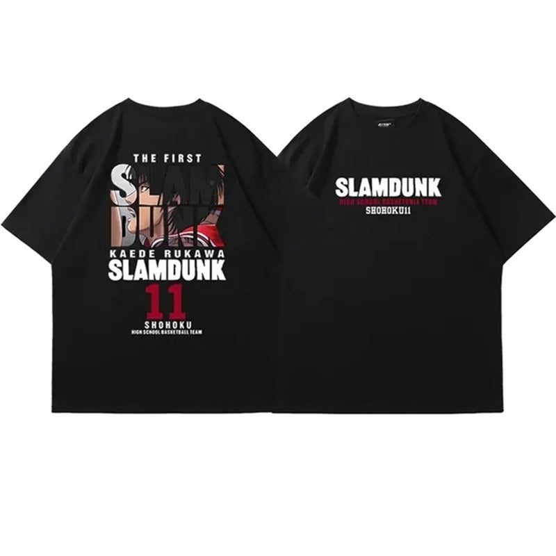 2024 Anime Slam Dunk Printed Men'S Oversized Japanese Cotton Short-Sleeved Cotton T-Shirt - Image 1