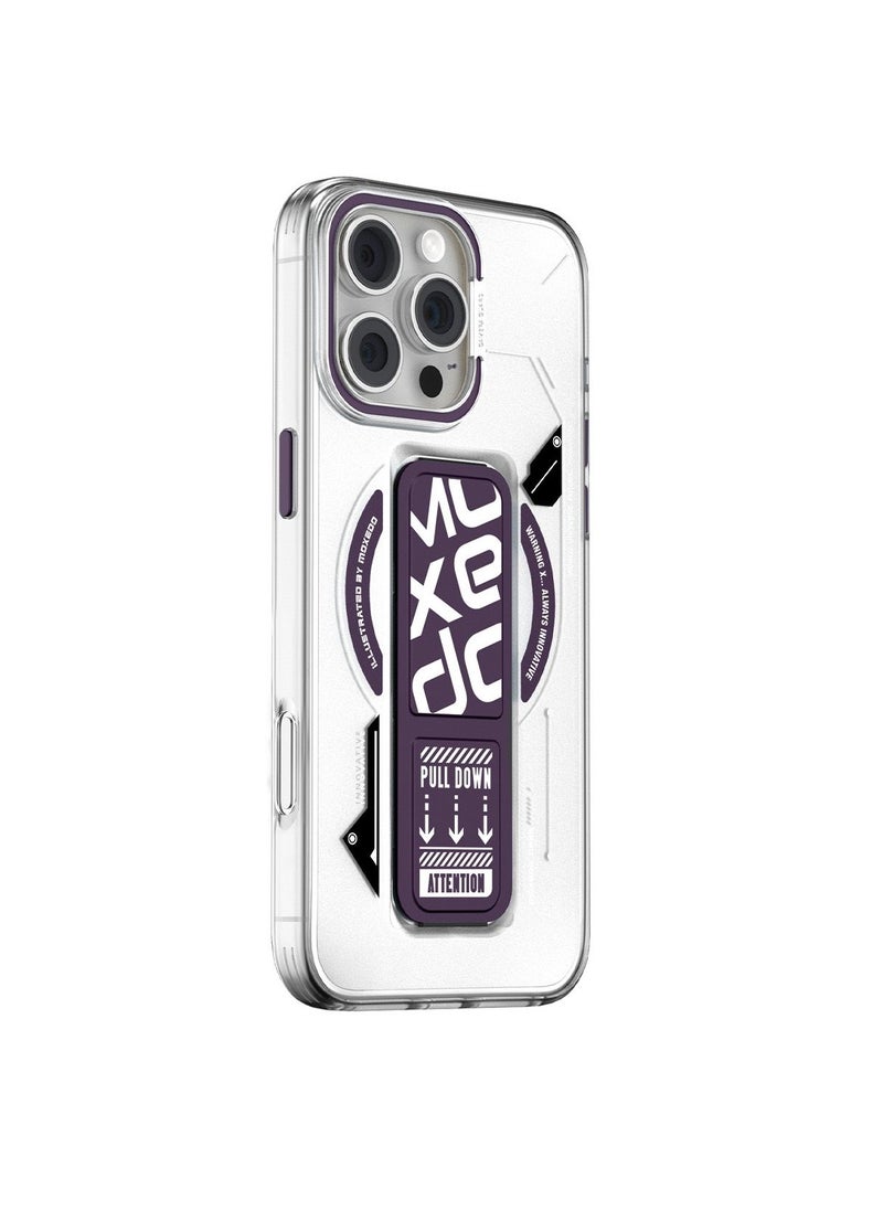 Moxedo Moxedo Magnetic Protective Case Scratch Resistant Drop Protection with Built-in Extendable Grip Stand Compatible for iPhone 16 Pro Max 6.9 inch - Purple  - Image 1