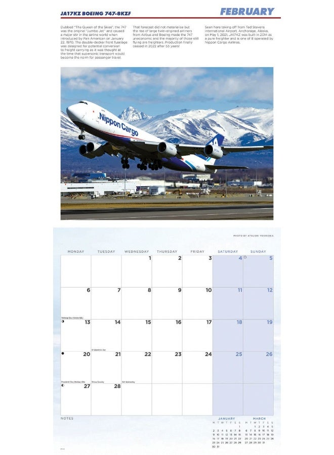 2023 Flight, Modern Commercial Airliners Wall Calendar - Image 3