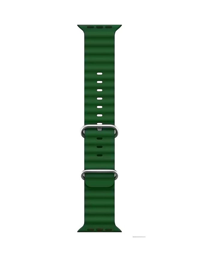 Ocean - Soft Silicone Ocean Band Compatible with Apple Watch Ultra Band 49mm,45mm,44mm,42mm for Men Women High Qulaity Adjustable Bands for Apple iWatch Series 8,7,SE,6,5,4,3,2,1 Green - Image 1