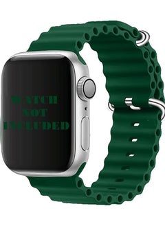 Ocean Soft Silicone Ocean Band Compatible with Apple Watch Ultra Band 49mm,45mm,44mm,42mm for Men Women High Qulaity Adjustable Bands for Apple iWatch Series 8,7,SE,6,5,4,3,2,1 Green  - Image 5