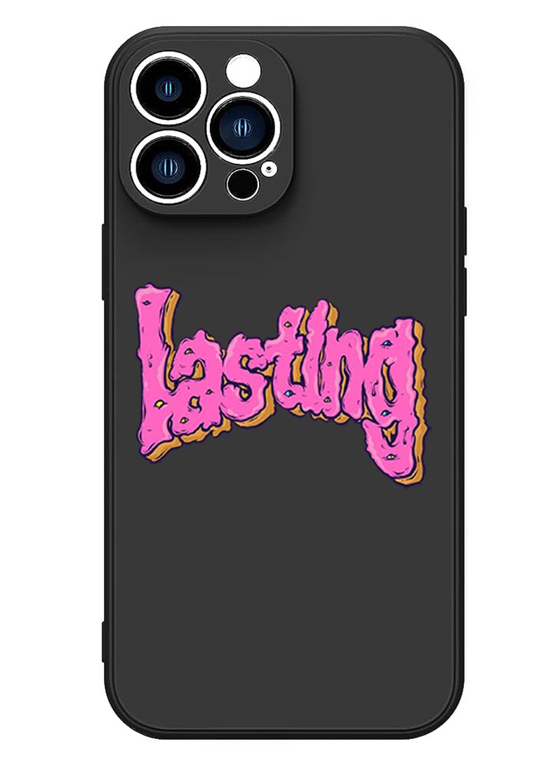 Theodor Protective Slim Fit Case Liquid Silicone Cover with Full Body Protection Anti-Scratch Shockproof Case For iPhone 13 Pro Max Black  - leaves copy - Image 1