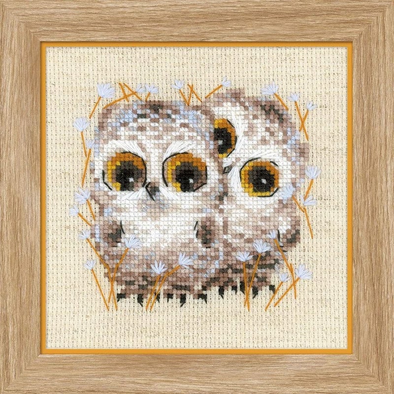RIOLIS Little Owls 1755 Animals Cross Stitch Kits 512 x512 Cross Stitch Kits for Beginners Advanced Crossstitching Kits Adult Counted Stitching Kits Embroidery Kit
