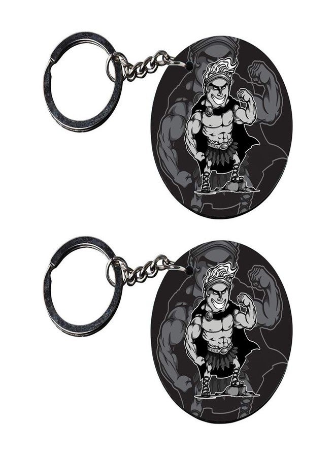 Tinywalk Set of 2 | Circle Shape Printed Wooden Keychains Tarzan | Circle Shape keyrings | Circle Shape Keychains| Printed keyrings - Image 2