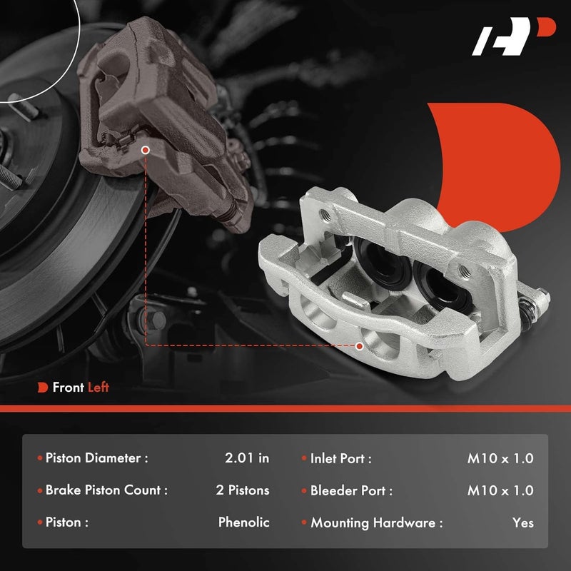 A-Premium Disc Brake Caliper Assembly with Bracket for Nissan & Infiniti - Front Driver Side - Image 2