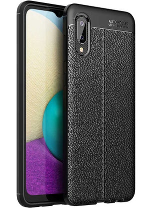 FUJİMAX FUJIMAX Samsung Galaxy A02 Case Leather Look Ultra Protected Niss Phone Case 