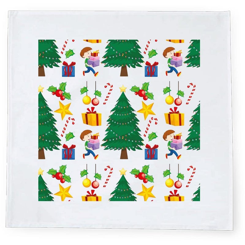 Khakee 6 Pcs Christmas Theme Silk Table Napkins 10x 10 for Xmas Decoration Christmas OrnamentsChristmas Giftxmas21799 - Image 3