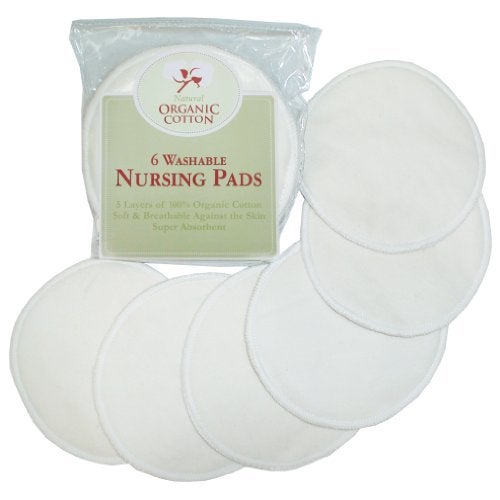 TL Care Nursing Pads Made with Organic Cotton - Soft, Breathable, Absorbent & Washable, Natural Color, 12 Count - Image 2