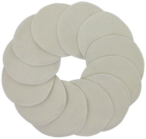 TL Care Nursing Pads Made with Organic Cotton - Soft, Breathable, Absorbent & Washable, Natural Color, 12 Count - Image 1
