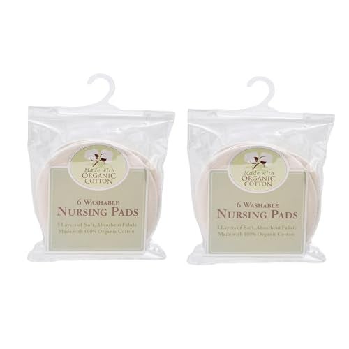 TL Care Nursing Pads Made with Organic Cotton - Soft, Breathable, Absorbent & Washable, Natural Color, 12 Count - Image 3