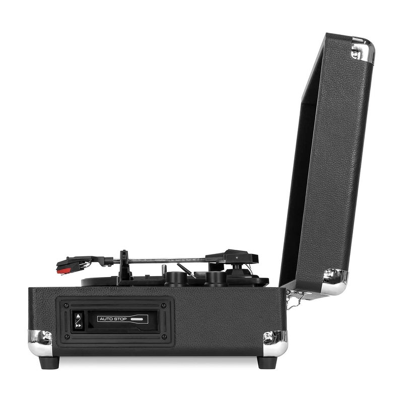 Victrola VSC-500BTC-BLK Vinyl Suitcase Record Player with Cassette  Bluetooth connectivity  14 x 11 x 5 inches  Black - Image 4