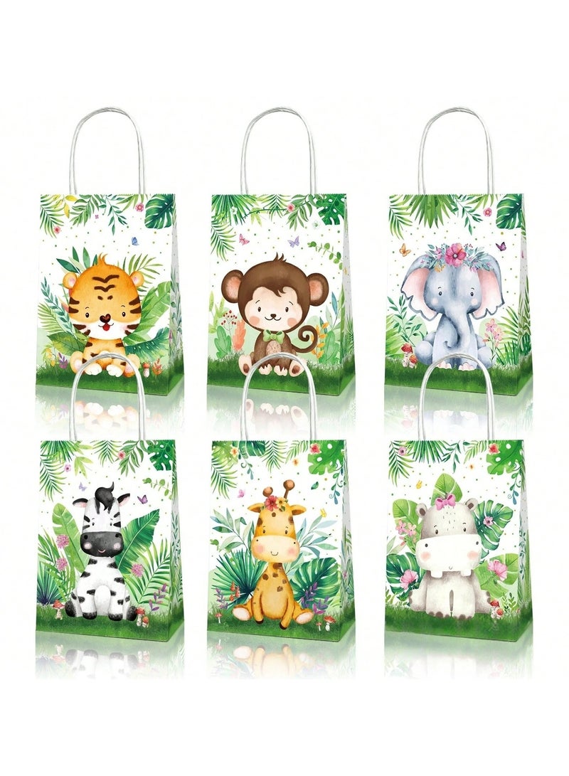 توزيعات العيد اكياس توزيعات العيد وهدايا العيد  بتصميم حيوانات لطيفه 6 من الاكياس تناسب جميع انواع الحلويات والهدايا في العيد - Image 1