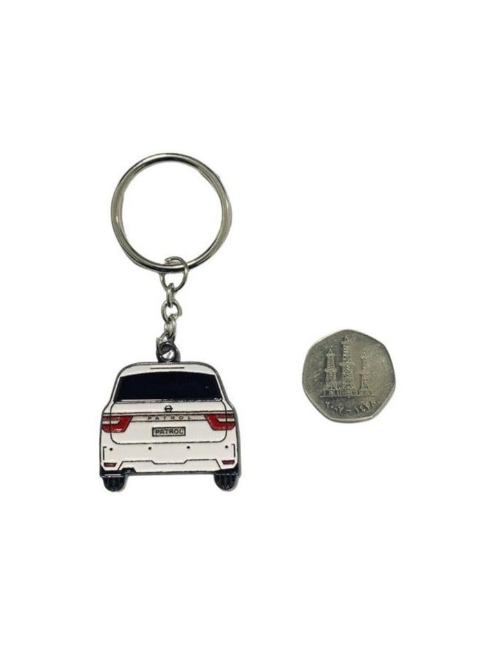 Nissan PATROL Keychain  NISMO Metal Key Chain Stainless Steel Pendant Key Chain White - Image 2