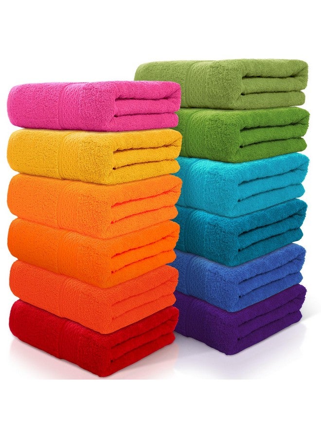 Newwiee Bath Towels Set of 12,Cotton Large Bathroom Towel Bulk 28 x 55