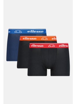 Ellesse Men 3 Pieces Brand Logo Hipster Boxers, Navy/Black  - Image 1