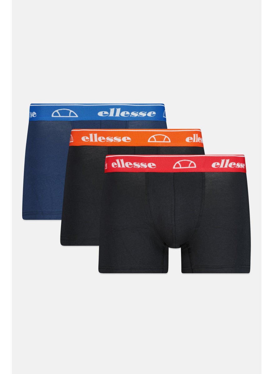 Ellesse Men 3 Pieces Brand Logo Hipster Boxers, Navy/Black  - Image 1