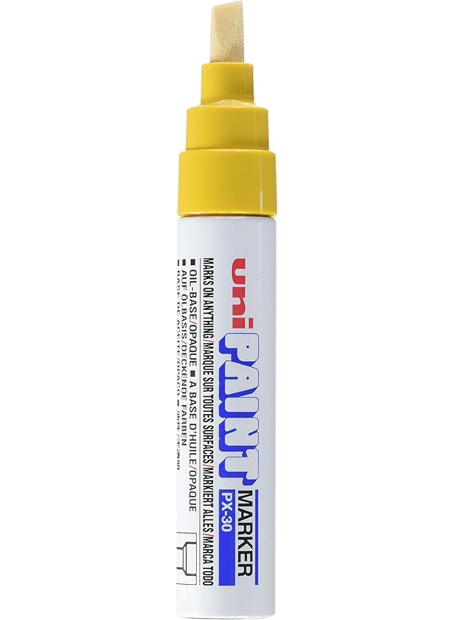 Uniball Uni Paint Marker Chisel Tip Broad Point Px30 Line Width 4.0 8.5Mm Yellow Ref 9001986 Pack 6 - Image 2