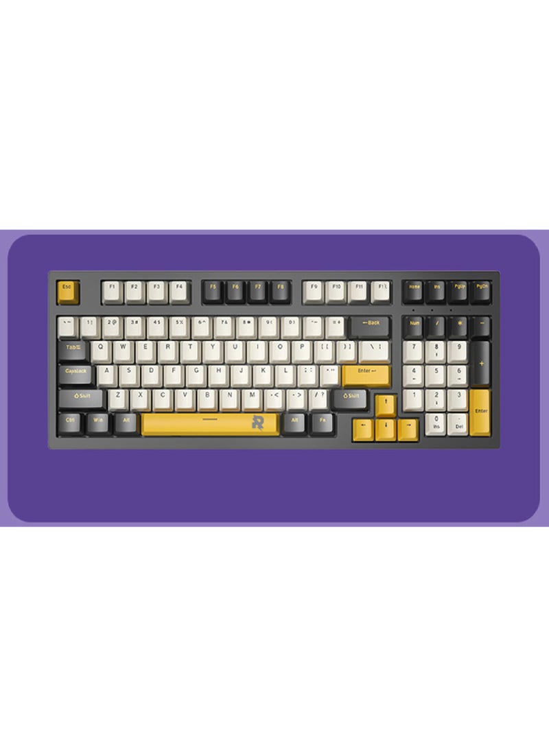 Rock Pow - ROCK POW 97 Keys Arabic English Mechanical Gaming Keyboard USB Wired Mechanical Keyboard,Ergonomic RGB LED Backlit 85% Computer Keyboard Anti-ghosting, Splash-Proof, Ideal for PC/Mac Gamers Blue Switches - Image 1