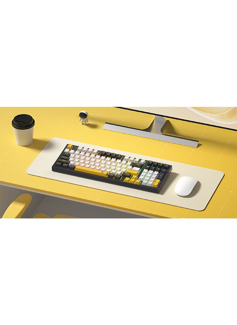 Rock Pow - ROCK POW 97 Keys Arabic English Mechanical Gaming Keyboard USB Wired Mechanical Keyboard,Ergonomic RGB LED Backlit 85% Computer Keyboard Anti-ghosting, Splash-Proof, Ideal for PC/Mac Gamers Blue Switches - Image 1