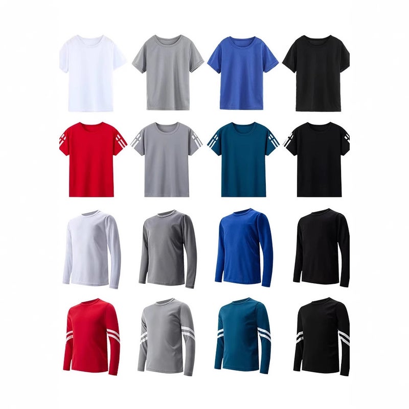 4-Piece Children'S Quick-Drying Long-Sleeved T-Shirt Boys Sports Top Girls Casual All-Match Single Break - Image 2
