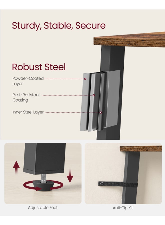 VASAGLE Corner Shelf Unit, 4-Tier Corner Shelf, Ladder Shelf for Living Room, Bookshelf or Plant Stand, Industrial Accent Furniture, Rustic Brown and Black - Image 4