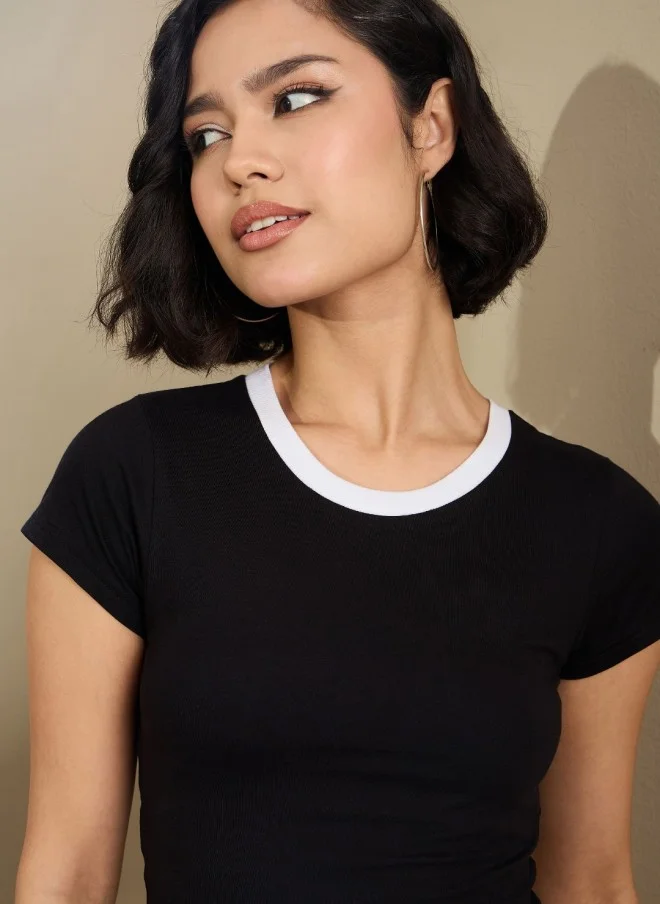 ساسافراس تيشيرت قصير أسود نسائي