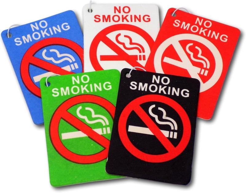 EPOSGEAR 5 Pack Assorted No Smoking Design Car Air Fresheners - 5 Scent Variety Pack