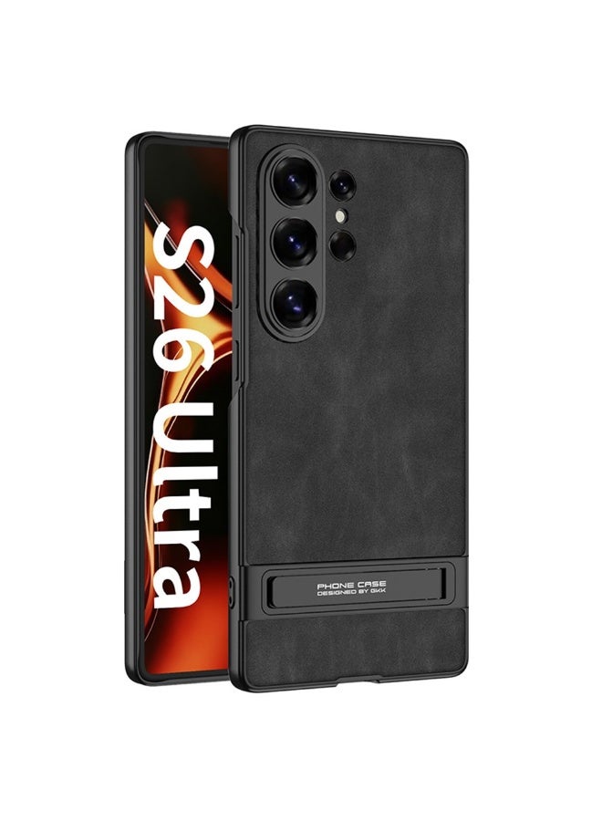 GKK Luxury Matte Leather Case for Samsung Galaxy S26 Ultra (2026) , Ultra-Thin, Anti-Drop, All-Round Protection Phone Cover Support Wireless Charging with Hidden Stand and Pen Slot Design - Pen Not Included - Image 1