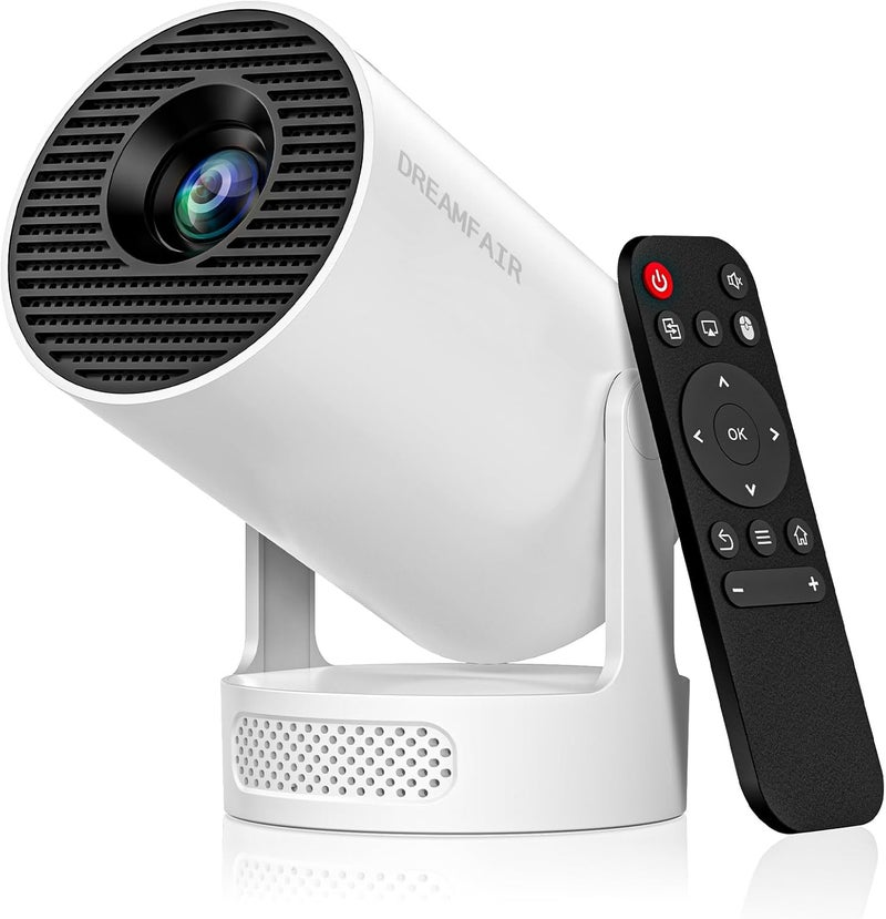 جهاز عرض صغير مع واي فاي وبلوتوث | بروجيكتور 4K 1080P | تصحيح تلقائي للانحراف بزاوية 170 ANSI | بروجيكتور محمول قابل للدوران 210 درجة | شاشة عرض فيديو من 25 إلى 110 بوصة للهواتف الذكية/أجهزة الكمبيوتر المحمولة/أجهزة الكمبيوتر - Image 1