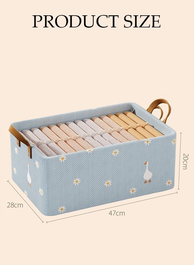 DUNISO 6 Pieces Fabric Closet Storage Organizer Set Foldable Clothes Boxes Large Capacity Wardrobe Stackable Closet Drawer with Handle for Leggings Stockings Socks Underwear - Image 4