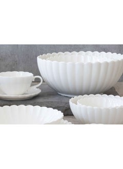 Easy Life Elegant Round Shaped Easy Cleaning Porcelain Salad Bowl White 20 cm R2910  - Image 2