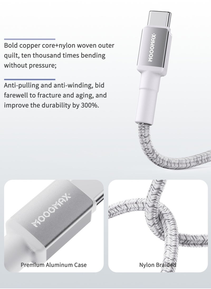 MOOGMAX - 60W type c cable fast charger, 1 meter long. Type-C charging cable is made of cut-resistant, durable fabric. The type c cable supports all iPhones that support the Type-C port, Samsung devices, and other phones. The original cable type c is made of the finest copper for high conductivity and safety. data cable type c. Moogmax black charger cable. - Image 1