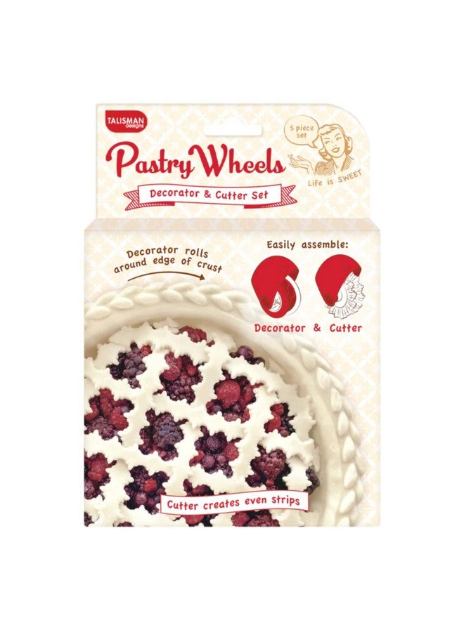 Talisman Designs Pastry Wheel Decorator & Cutter Set | Dishwasher Safe & Food Safe | Pie Crust Cutters | Kitchen Baking Cutters | Pie Decorator | Dough Cutter - Image 1