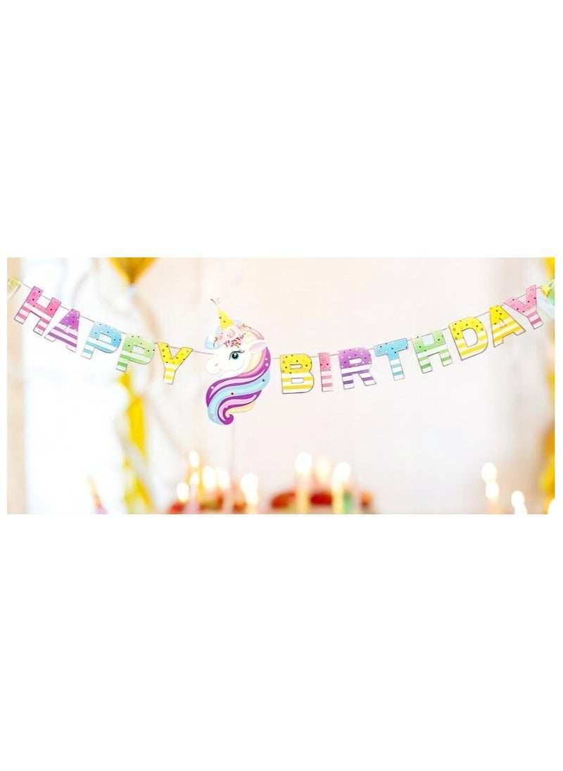 Generic - Happy Birthday Banner with Colourful Letters for Birthday Decorations, Girls Birthday Decorations Happy Birthday Letters with Pink Color - Image 1