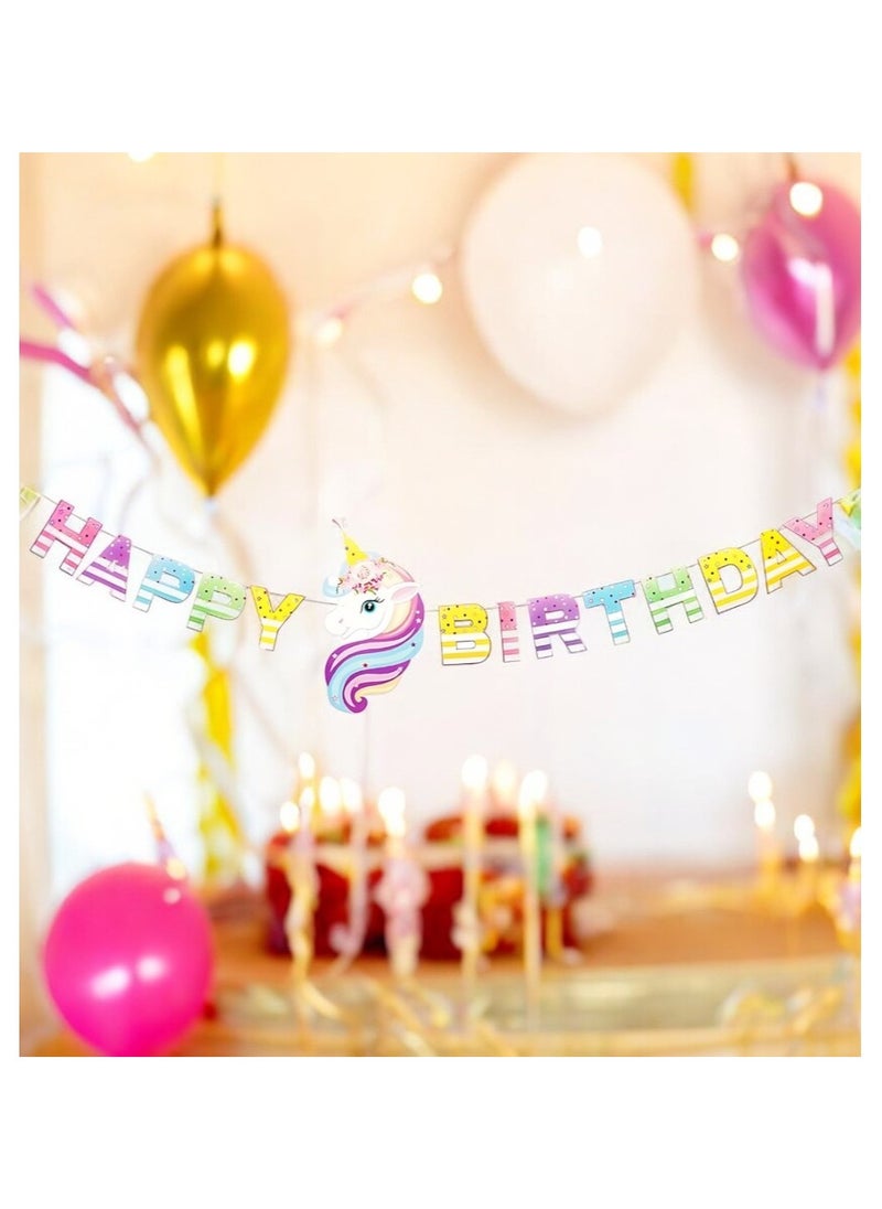 Generic - Happy Birthday Banner with Colourful Letters for Birthday Decorations, Girls Birthday Decorations Happy Birthday Letters with Pink Color - Image 1