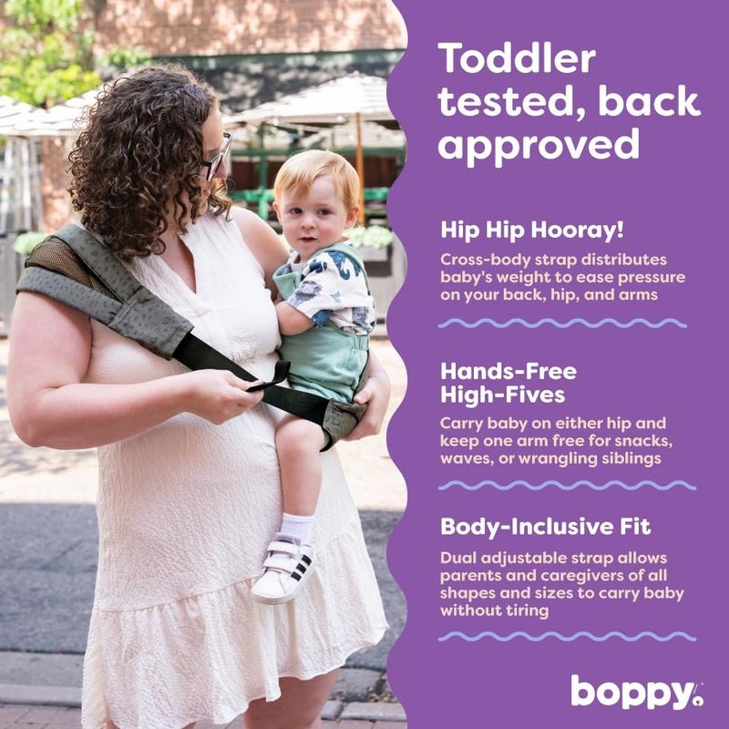 Boppy ComfyHold Cross-Body Hip Baby Carrier - Light, Compact, and Breathable with Wide Comfy Seat and Snug No-Slip Fit, Baby Safety Alliance Verified - Image 3