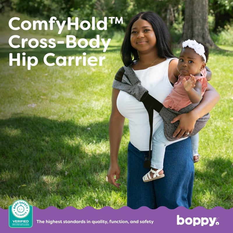Boppy ComfyHold Cross-Body Hip Baby Carrier - Light, Compact, and Breathable with Wide Comfy Seat and Snug No-Slip Fit, Baby Safety Alliance Verified - Image 2
