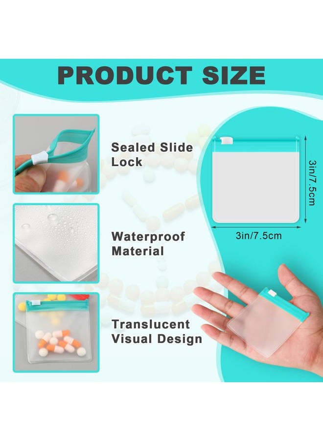 MARFOREVER 39 Pcs Pill Organizer, Reusable Pill Box Pill Case Travel Pill Organizer, 28 Pcs Plastic Pill Container with Slide Lock 10 Sheets Labels and 1 Pc Marker - Image 2