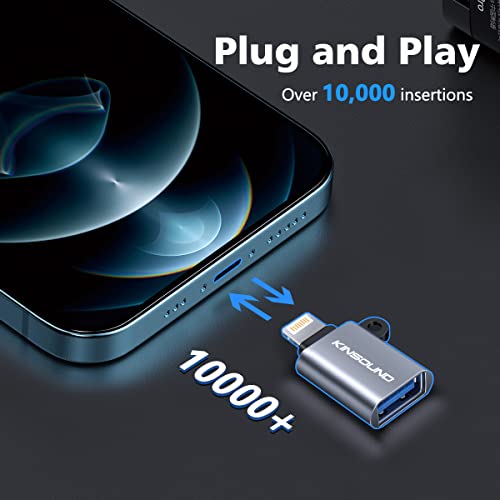 Kinsound 301 USB OTG for iPhone/iPad, Lightning OTG Pendrive Adapter Compatible with iOS 13 and Later Support Connect USB Flash Drive, Keyboard, Mouse - Image 4