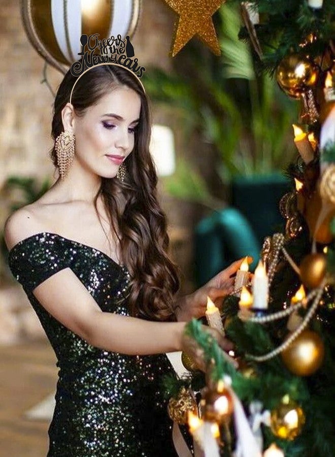 اتش اس دبليو اي طوق رأس لامع للنساء من HSWE احتفالاً بالعام الجديد، طوق شعر لحفلة رأس السنة، زينة حفلات العطلات - Image 3