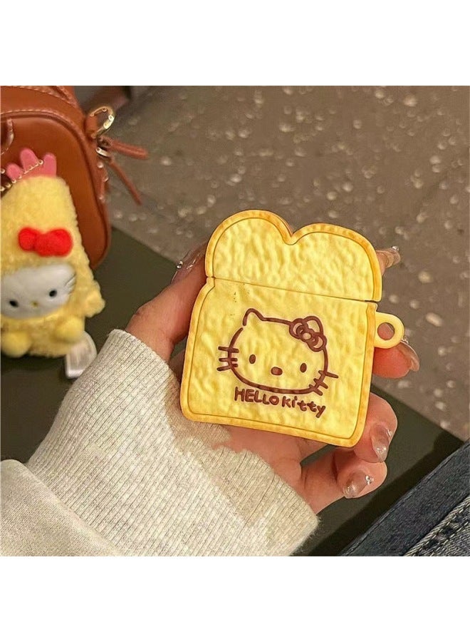 For XiaomiBuds5Pro Headset Protective Cover Cartoon Silicone Soft Case Creative Noise Reduction For XiaomiWireless Bluetooth-color:Silicone Soft Shell-KT Bread-Model:For XiaomiBuds 5 Pro (headphone Cover)  - Image 1